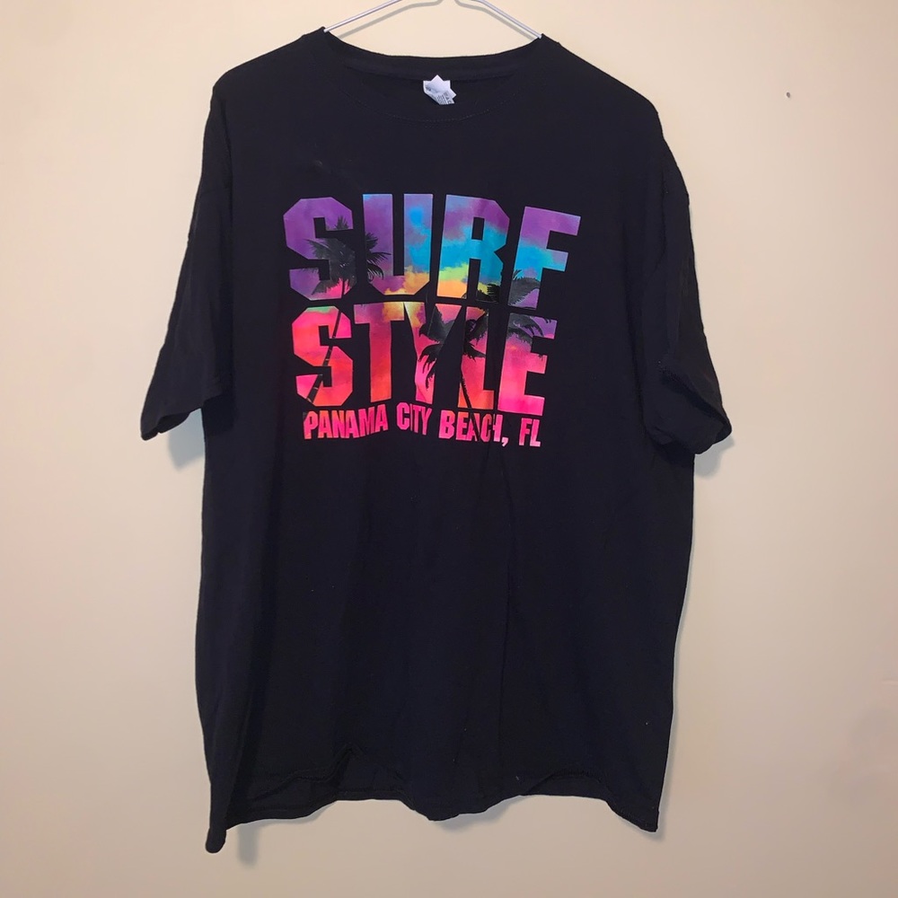 Surf Style “Panama city beach Florida” fruit of the loom black t-shirt